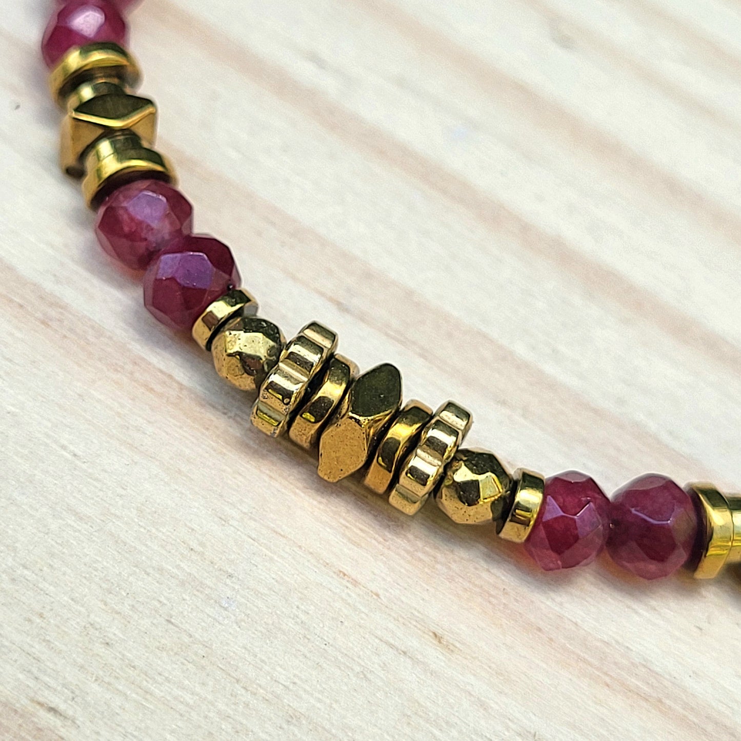 Bracelet pierre naturelle Quartz – Bijou femme doré à l’or fin – Fermoir acier inoxydable – Cadeau énergétique lithothérapie