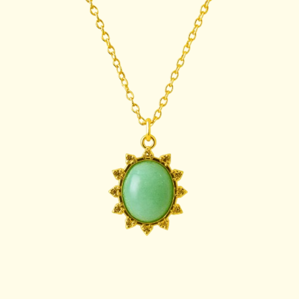 Collier à Breloque Pierre Naturelle Verte