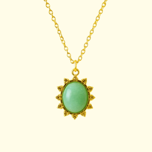 Collier à Breloque Pierre Naturelle Verte