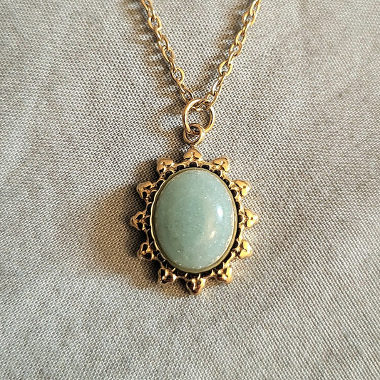 Astre Emeraude - Collier Vintage Pierre Verte