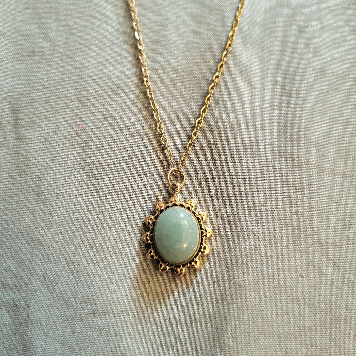 Astre Emeraude - Collier Vintage Pierre Verte